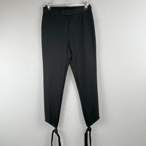 BCBGeneration Black Balletcore Tie Ankle Leggings XXS Ponte Crop Coquette - Picture 12 of 14